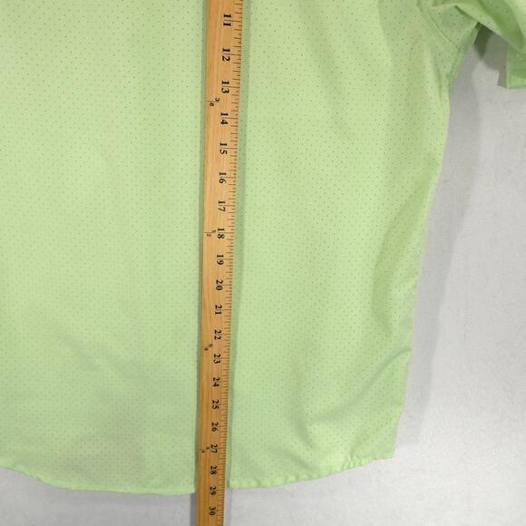 HUK Shirt Mens M Light Green Outdoor Vented Performance Short Sleeve Button Down - Picture 5 of 12